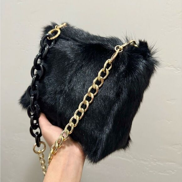 Handmade Genuine Goat Hair-on Hide Wristlet/Shoulder Bag/ Crossbody - Picture 10 of 16